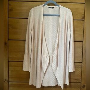 NIC + ZOE Peachy Pink Long Sleeve Open Cardigan Sweater | Medium
